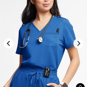 WhisperLite Women's Royal Blue V-Neck Scrub Top